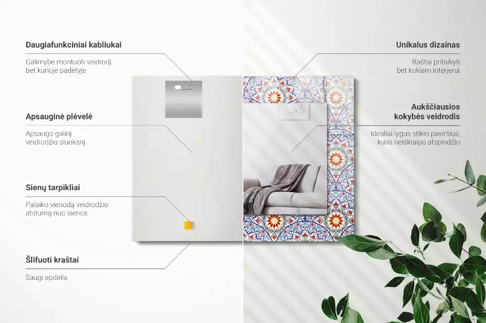 Decorațiuni de perete cu oglinzi Mandale