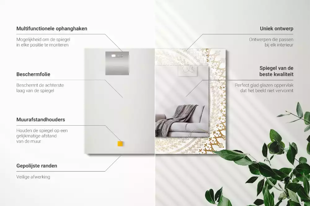 Decorațiuni perete cu oglindă Model mandala