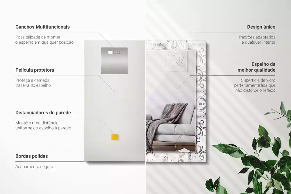 Oglindă imprimată Model faianță ornament