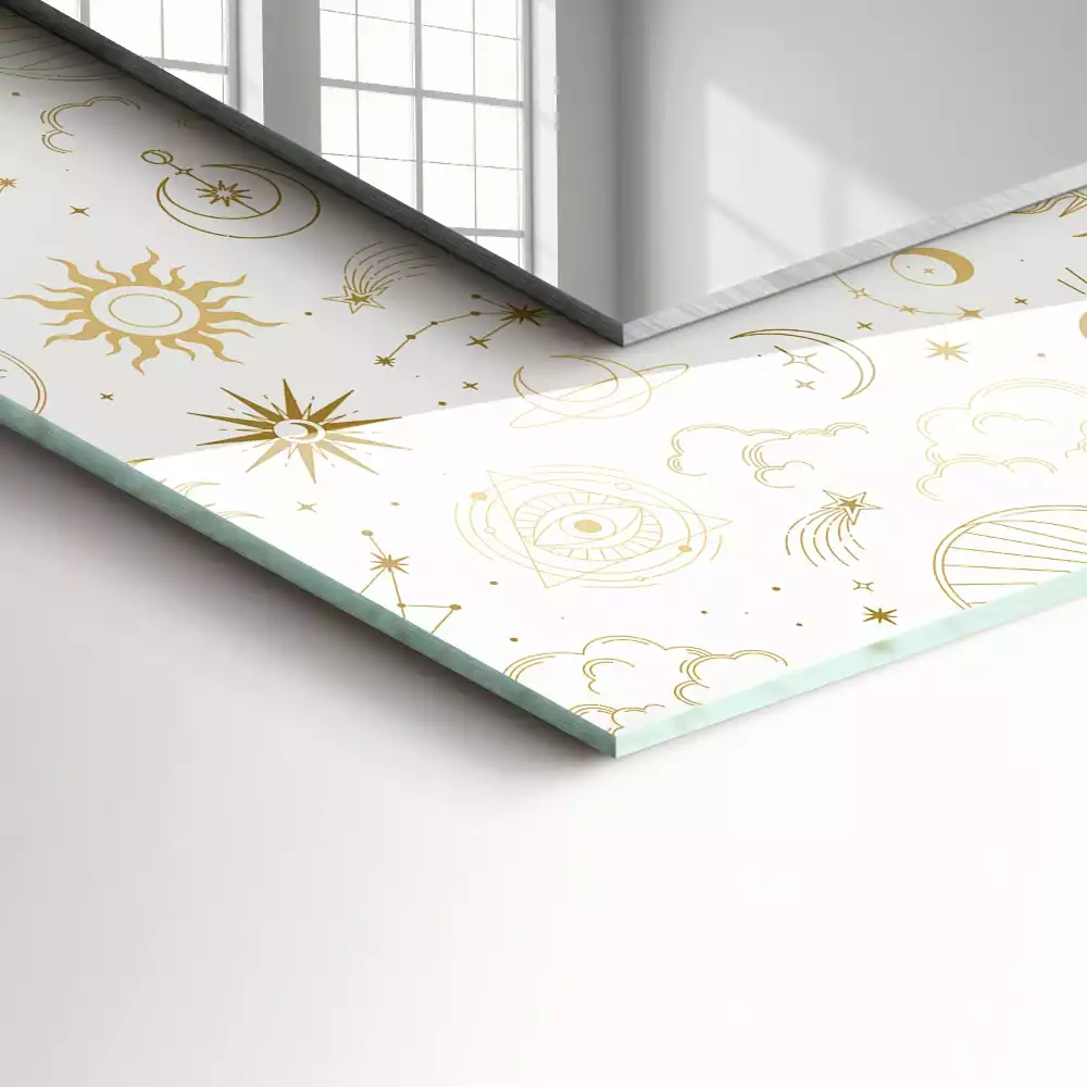 Decorațiuni de perete cu oglinzi Soare lună stele