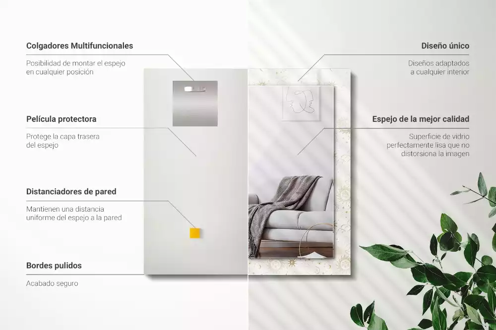 Decorațiuni de perete cu oglinzi Soare lună stele