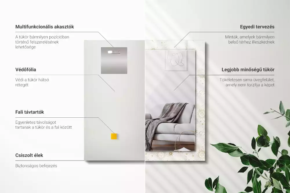 Decorațiuni de perete cu oglinzi Soare lună stele