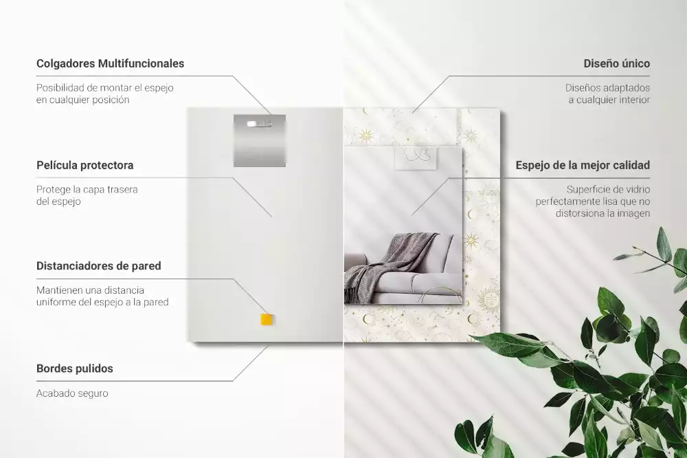 Decorațiuni de perete cu oglinzi Soare lună stele