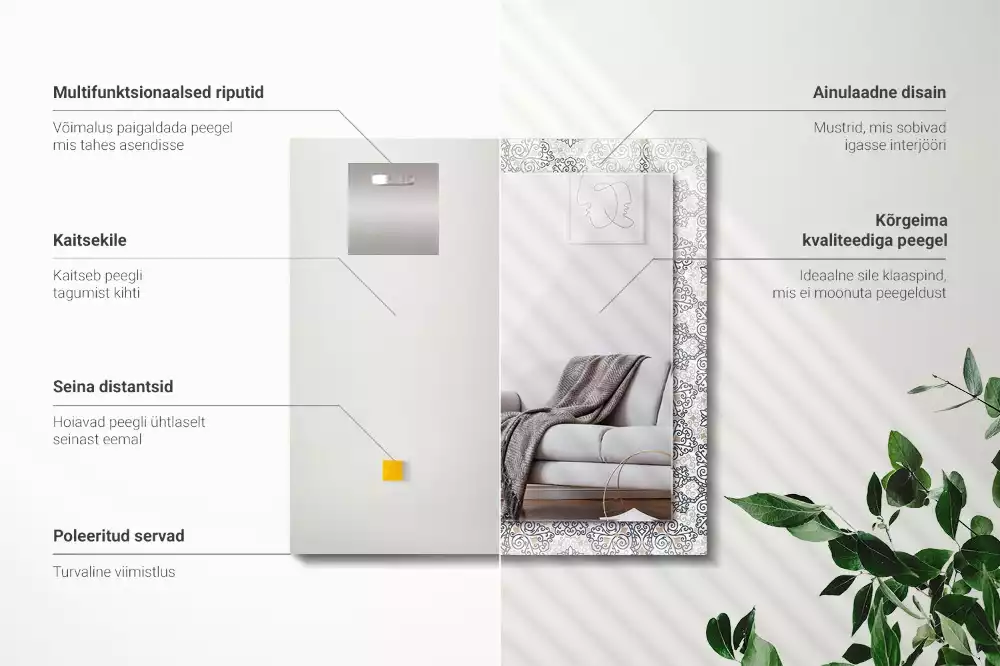 Decorațiuni perete cu oglindă Model ornamental