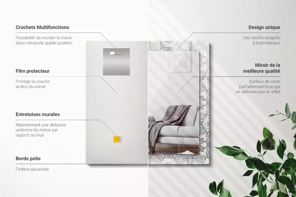 Decorațiuni perete cu oglindă Model ornamental