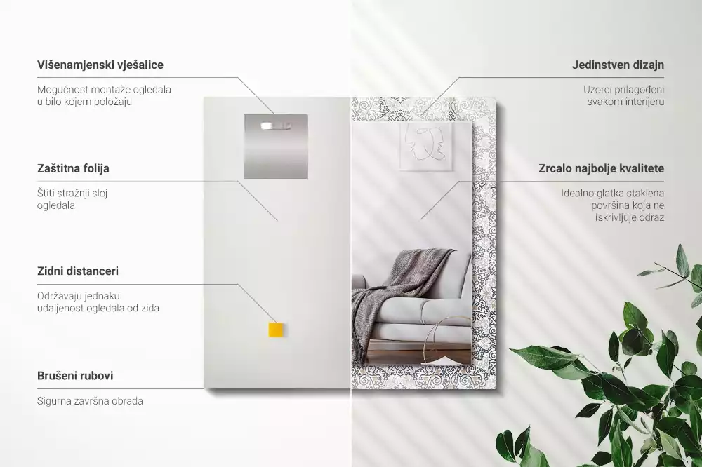 Decorațiuni perete cu oglindă Model ornamental