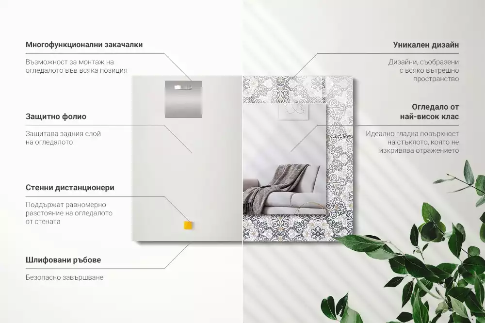 Decorațiuni perete cu oglindă Model ornamental