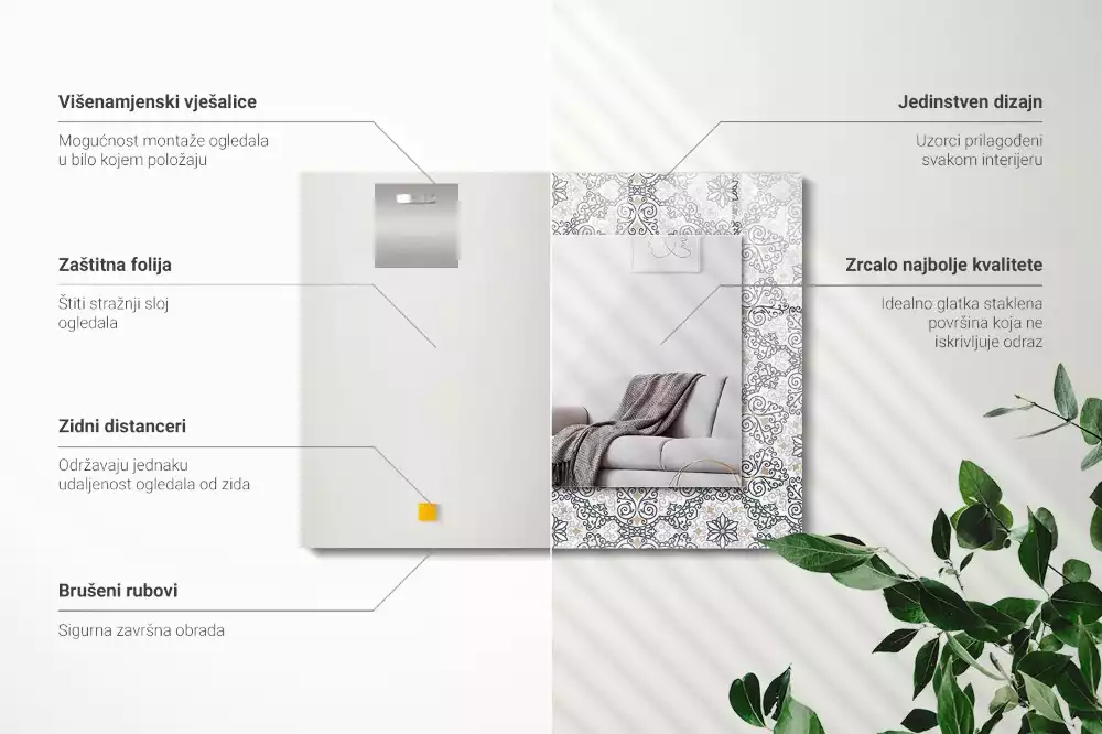 Decorațiuni perete cu oglindă Model ornamental