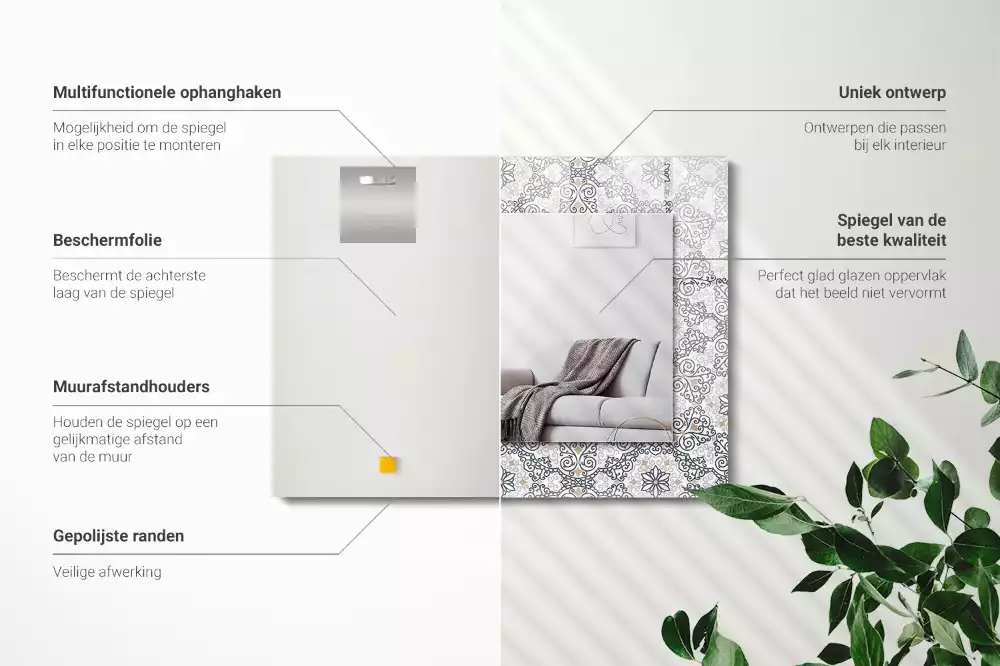 Decorațiuni perete cu oglindă Model ornamental