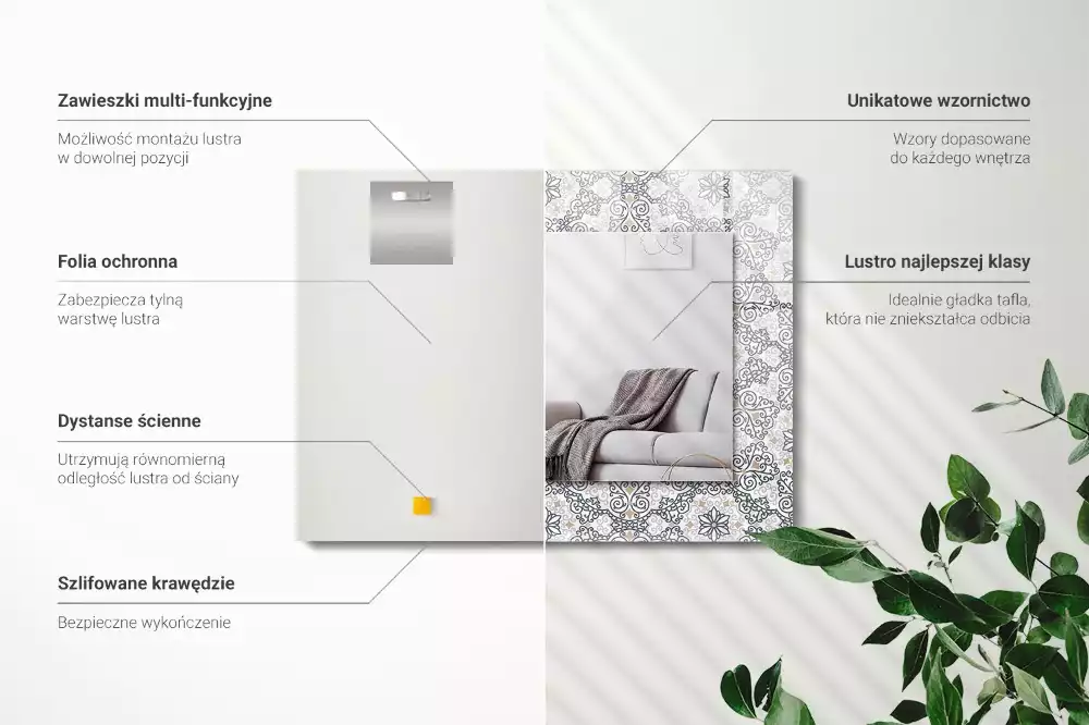 Decorațiuni perete cu oglindă Model ornamental