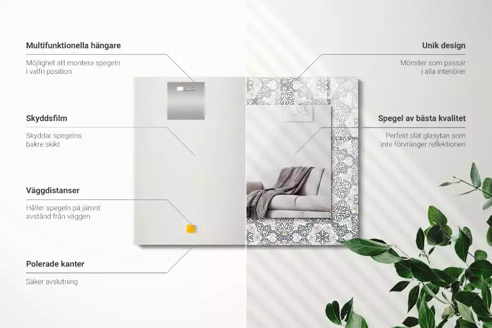 Decorațiuni perete cu oglindă Model ornamental