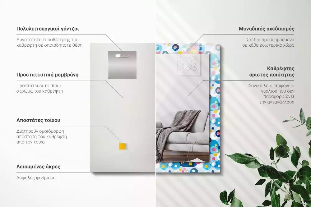 Decorațiuni de perete cu oglinzi Modele abstracte colorate