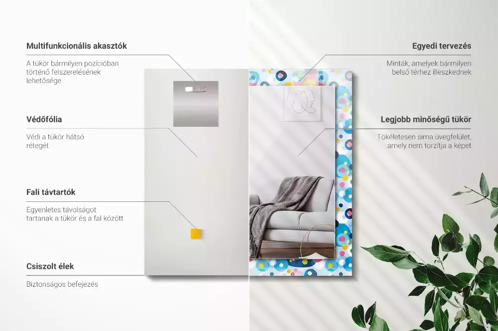 Decorațiuni de perete cu oglinzi Modele abstracte colorate