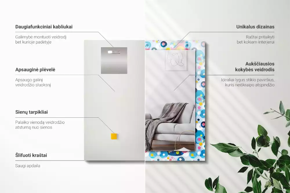 Decorațiuni de perete cu oglinzi Modele abstracte colorate