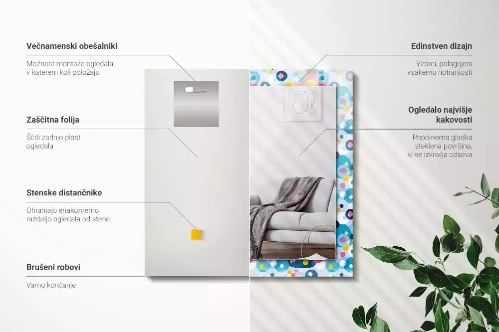 Decorațiuni de perete cu oglinzi Modele abstracte colorate