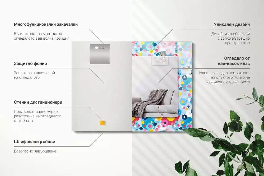 Decorațiuni de perete cu oglinzi Modele abstracte colorate