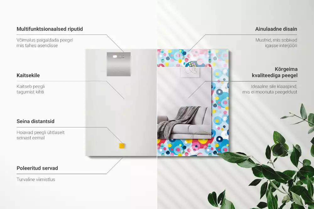 Decorațiuni de perete cu oglinzi Modele abstracte colorate