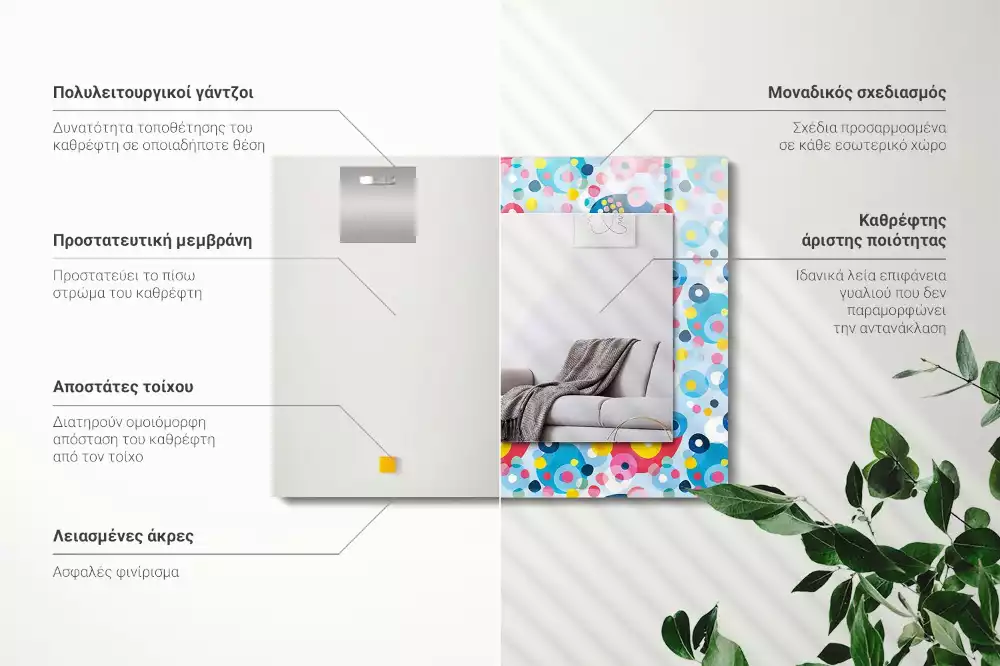 Decorațiuni de perete cu oglinzi Modele abstracte colorate