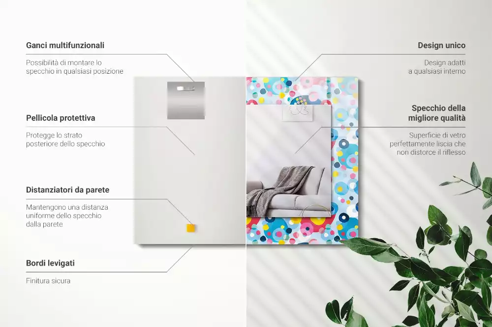 Decorațiuni de perete cu oglinzi Modele abstracte colorate