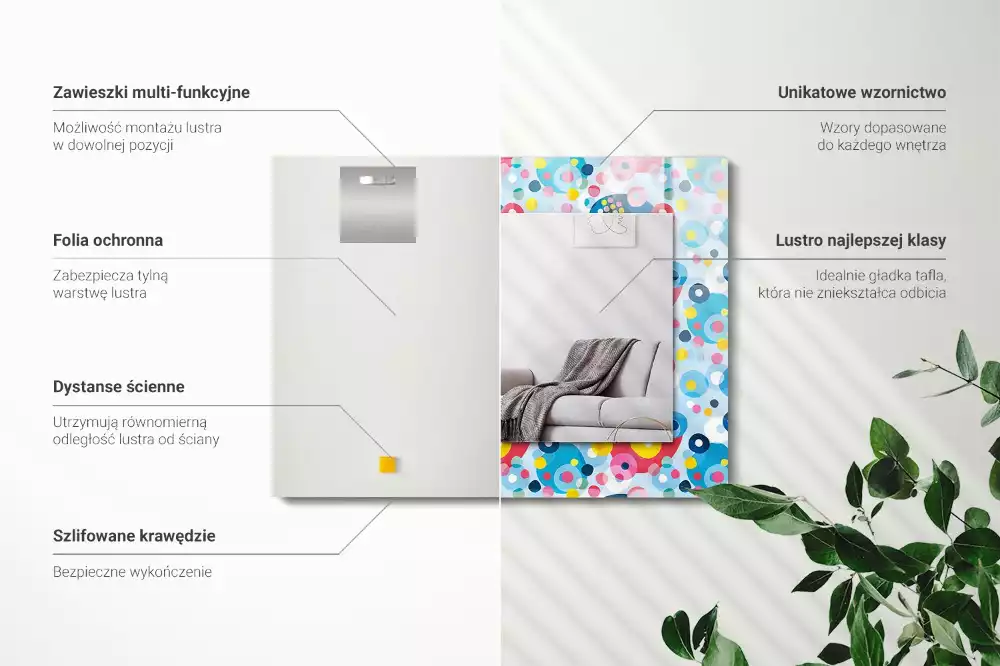 Decorațiuni de perete cu oglinzi Modele abstracte colorate