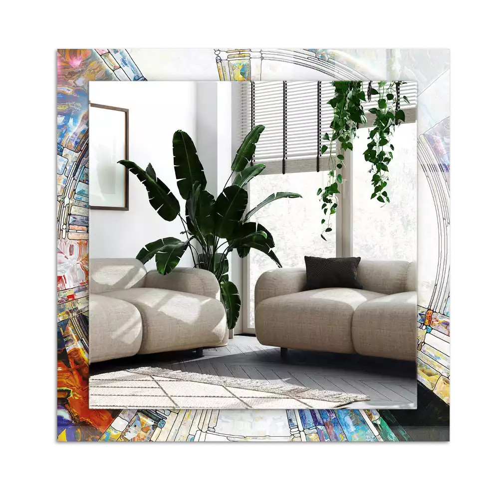 Decorațiuni perete cu oglindă Mozaic abstract cu cercuri