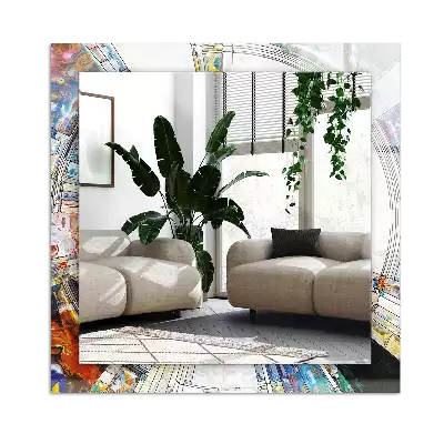 Decorațiuni perete cu oglindă Mozaic abstract cu cercuri