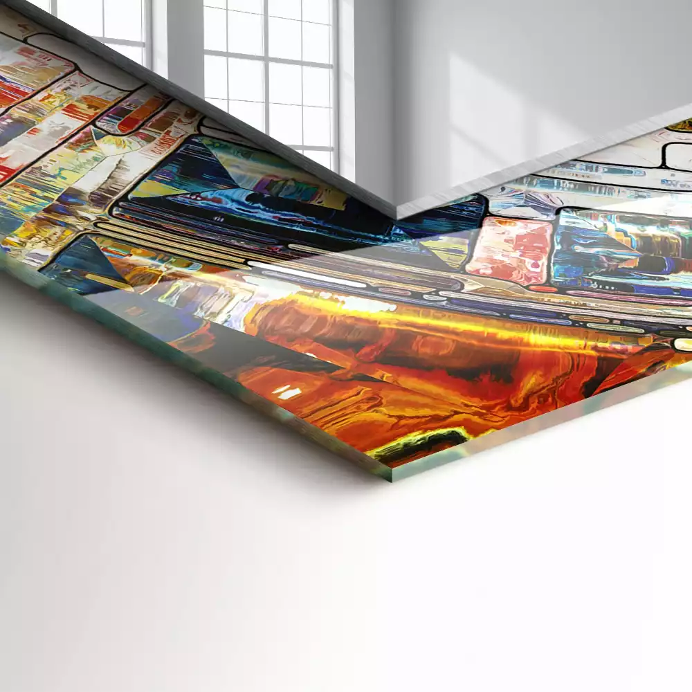 Decorațiuni perete cu oglindă Mozaic abstract cu cercuri