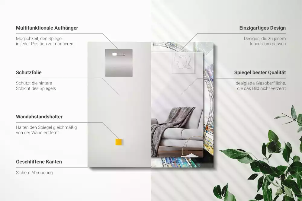 Decorațiuni perete cu oglindă Mozaic abstract cu cercuri