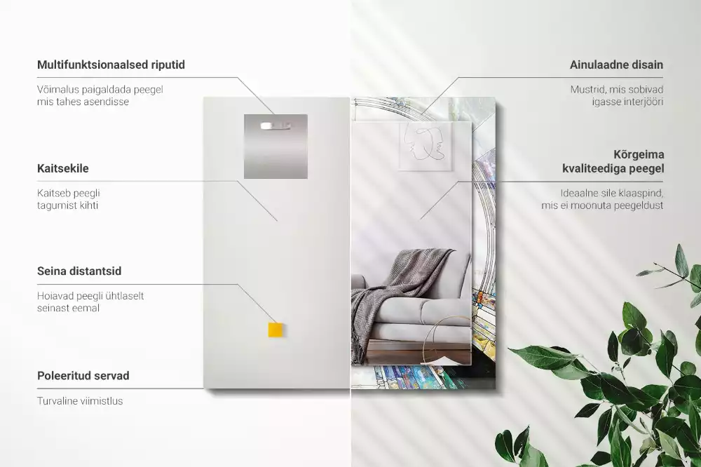 Decorațiuni perete cu oglindă Mozaic abstract cu cercuri