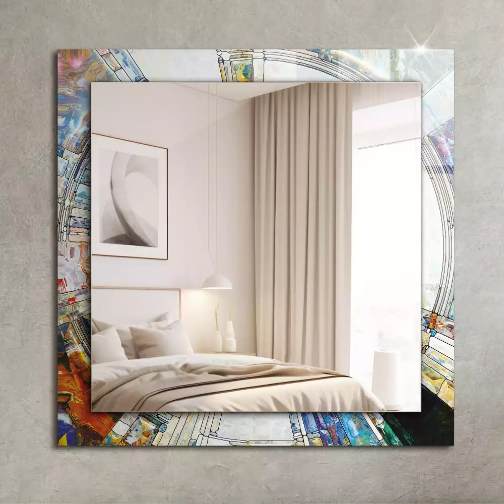 Decorațiuni perete cu oglindă Mozaic abstract cu cercuri