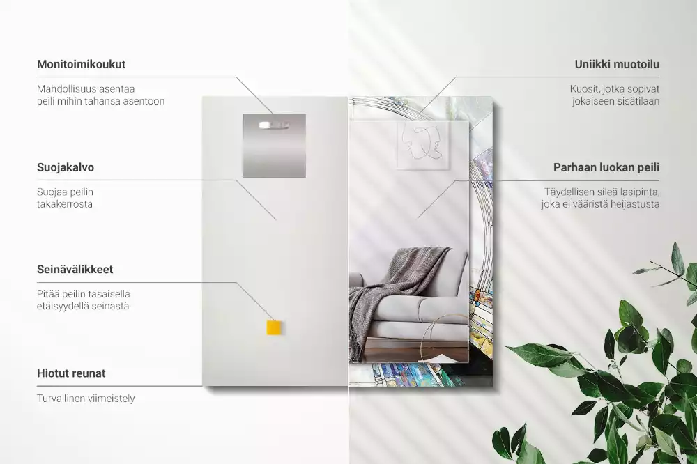 Decorațiuni perete cu oglindă Mozaic abstract cu cercuri