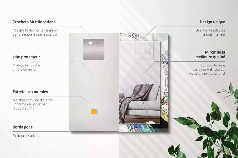 Decorațiuni perete cu oglindă Mozaic abstract cu cercuri