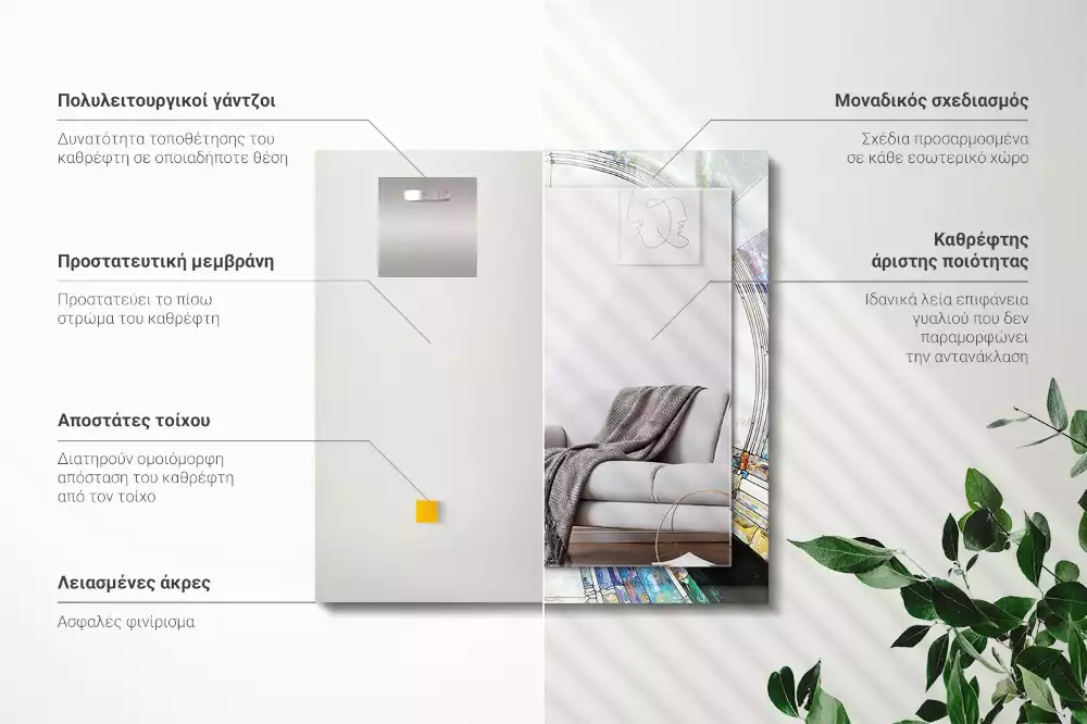 Decorațiuni perete cu oglindă Mozaic abstract cu cercuri