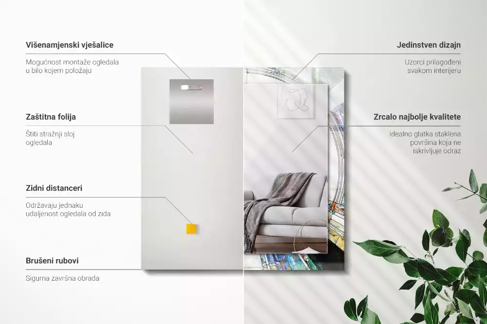 Decorațiuni perete cu oglindă Mozaic abstract cu cercuri