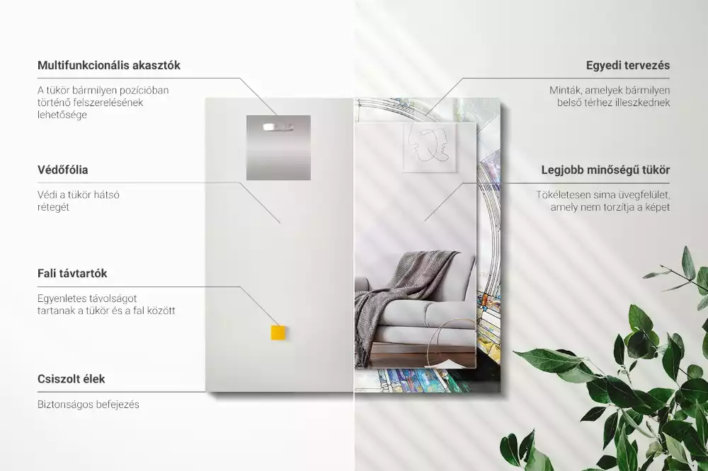 Decorațiuni perete cu oglindă Mozaic abstract cu cercuri