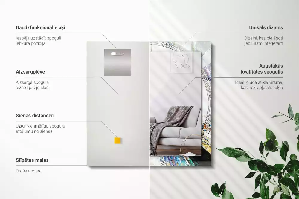 Decorațiuni perete cu oglindă Mozaic abstract cu cercuri