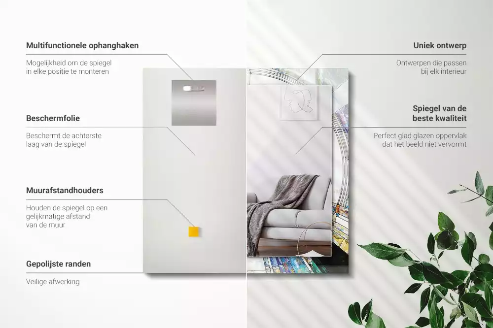 Decorațiuni perete cu oglindă Mozaic abstract cu cercuri