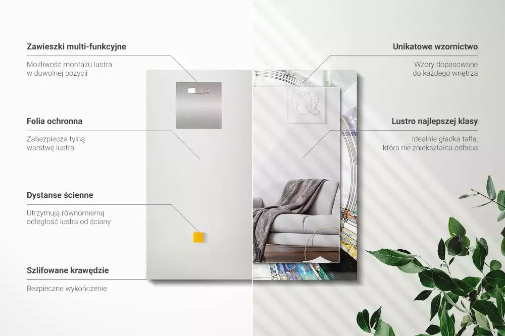 Decorațiuni perete cu oglindă Mozaic abstract cu cercuri