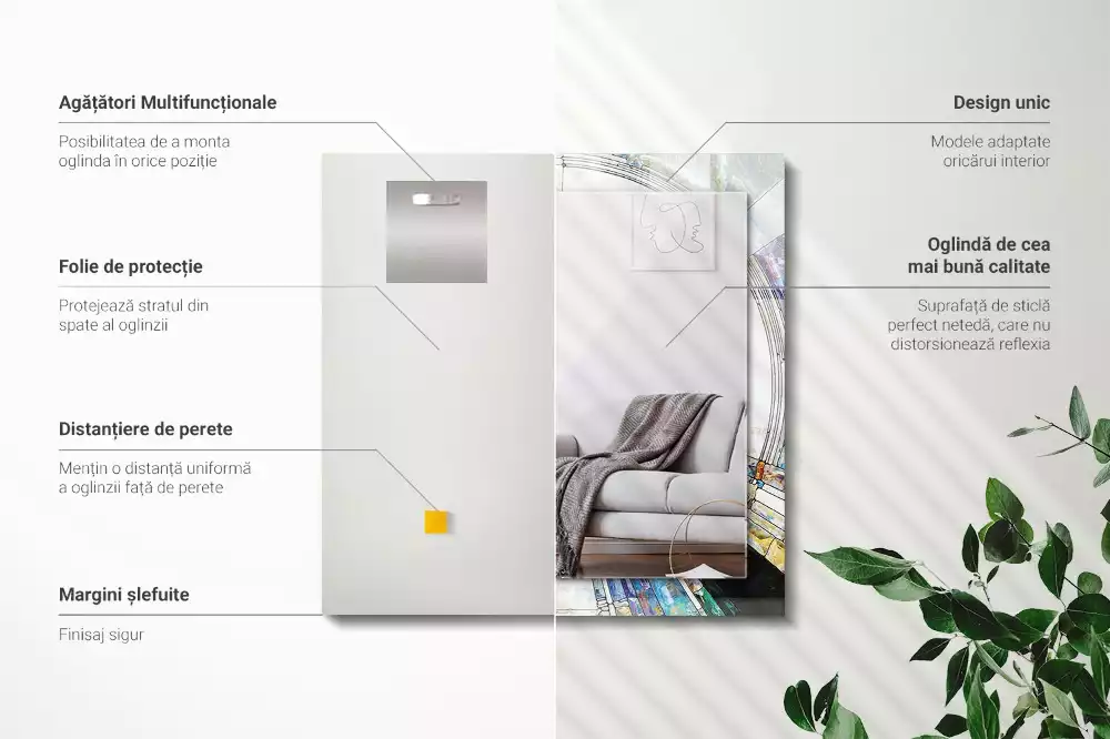 Decorațiuni perete cu oglindă Mozaic abstract cu cercuri