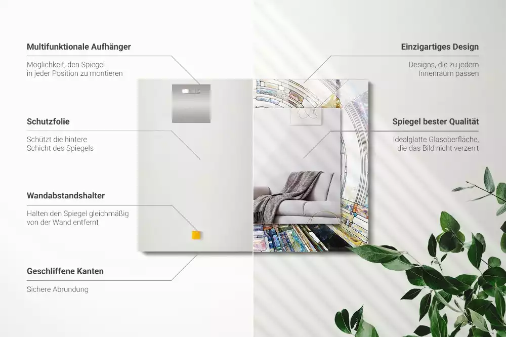 Decorațiuni perete cu oglindă Mozaic abstract cu cercuri