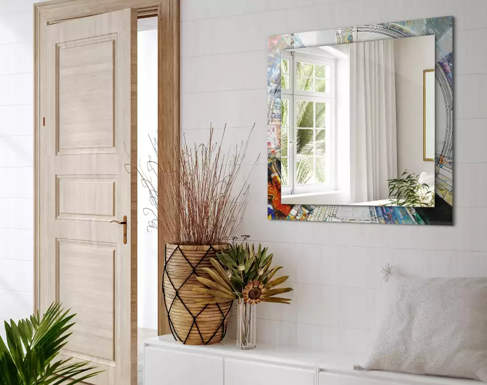 Decorațiuni perete cu oglindă Mozaic abstract cu cercuri