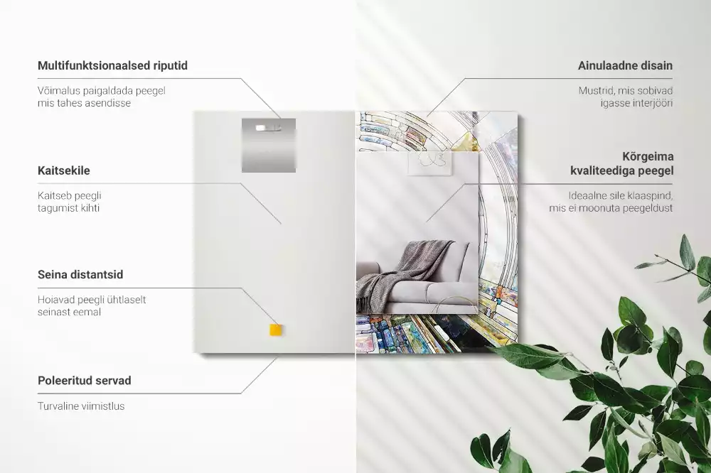 Decorațiuni perete cu oglindă Mozaic abstract cu cercuri