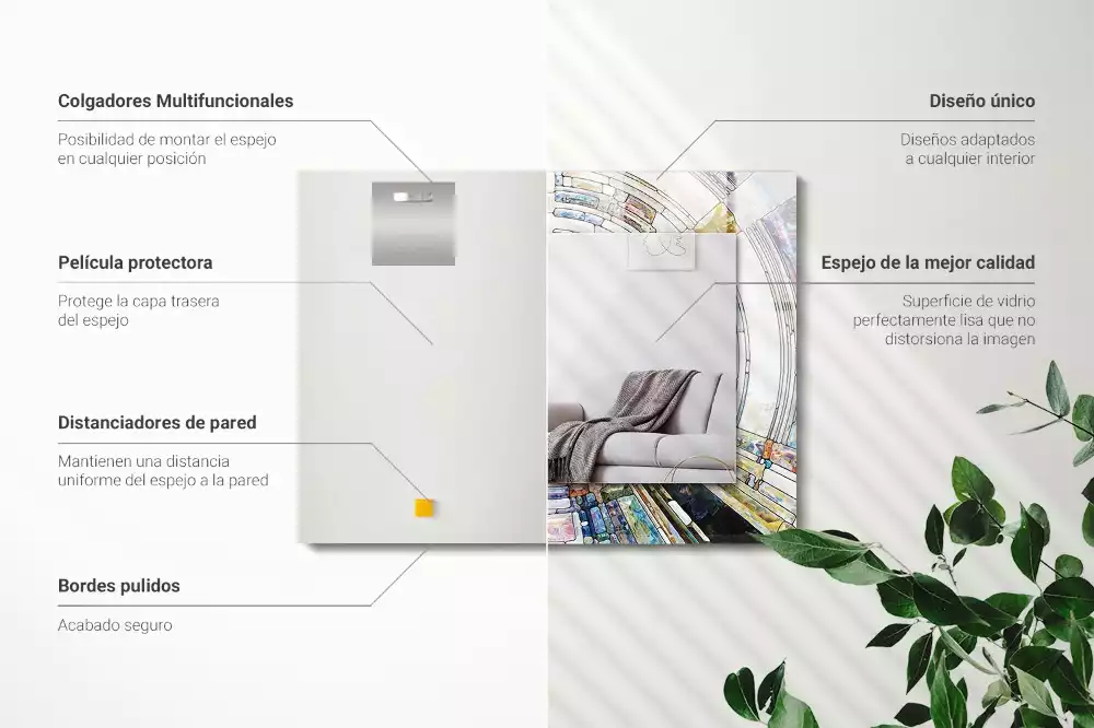 Decorațiuni perete cu oglindă Mozaic abstract cu cercuri