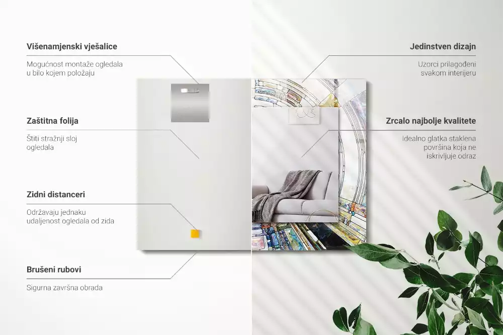 Decorațiuni perete cu oglindă Mozaic abstract cu cercuri