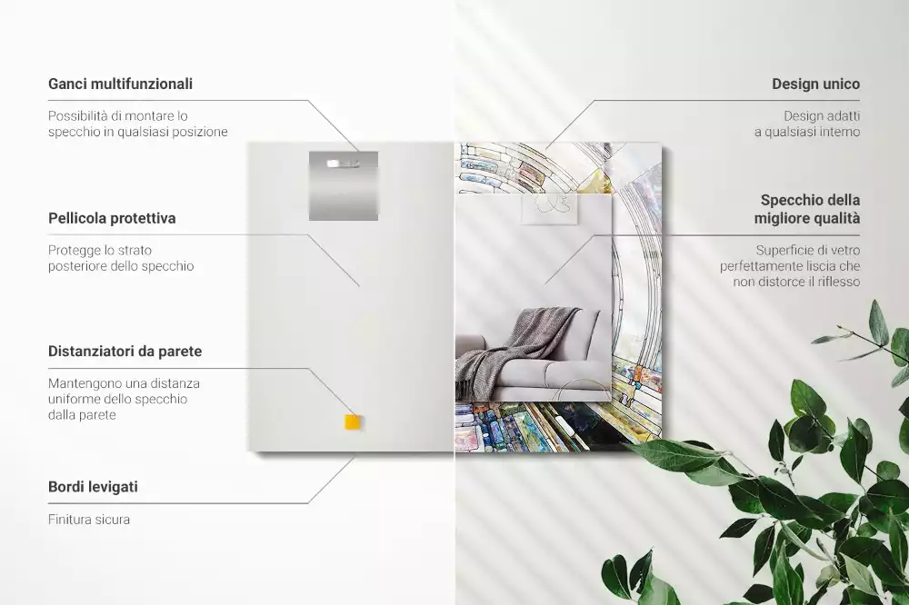 Decorațiuni perete cu oglindă Mozaic abstract cu cercuri