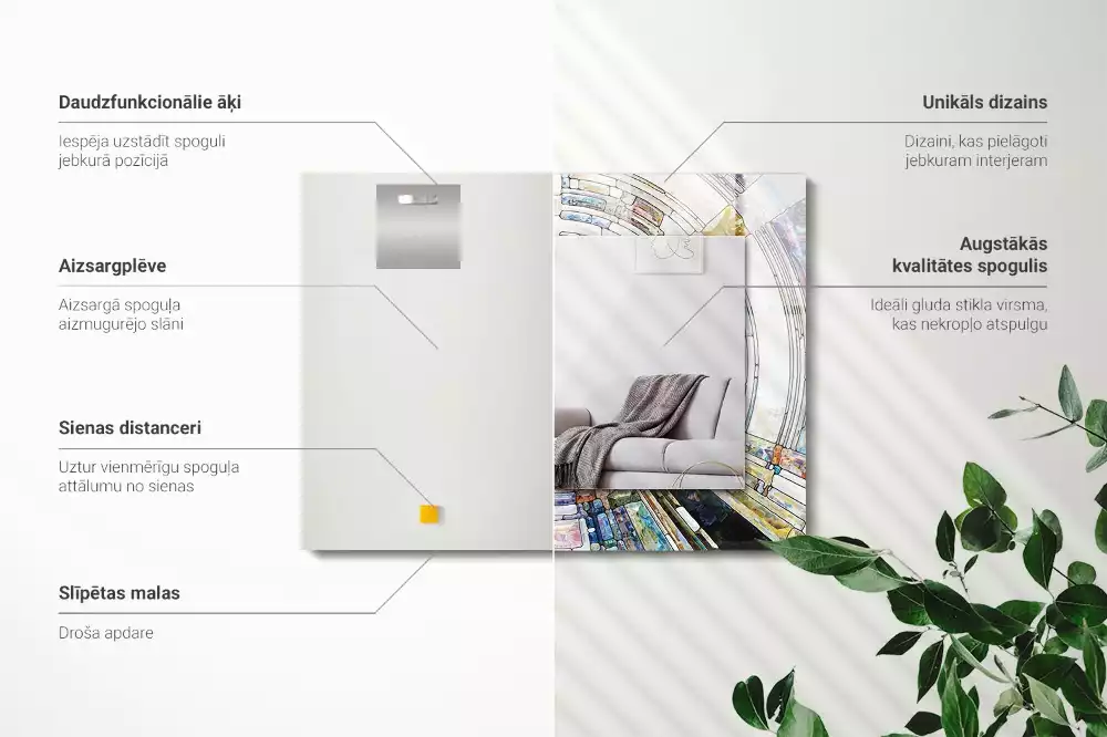 Decorațiuni perete cu oglindă Mozaic abstract cu cercuri