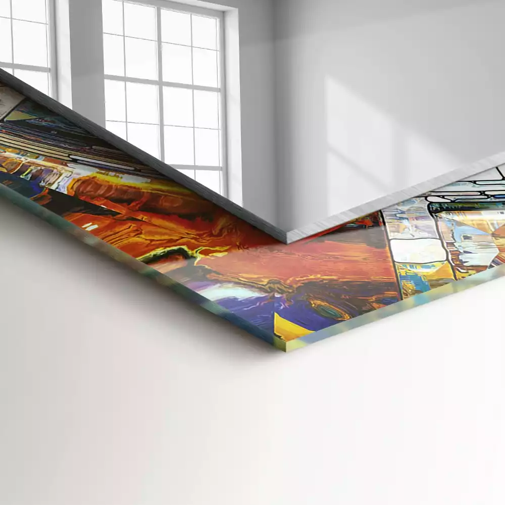 Decorațiuni perete cu oglindă Mozaic abstract cu cercuri