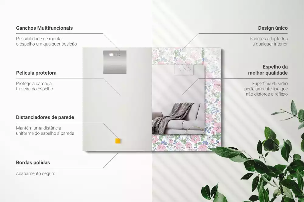 Oglindă imprimată Model floral pentru țesătură