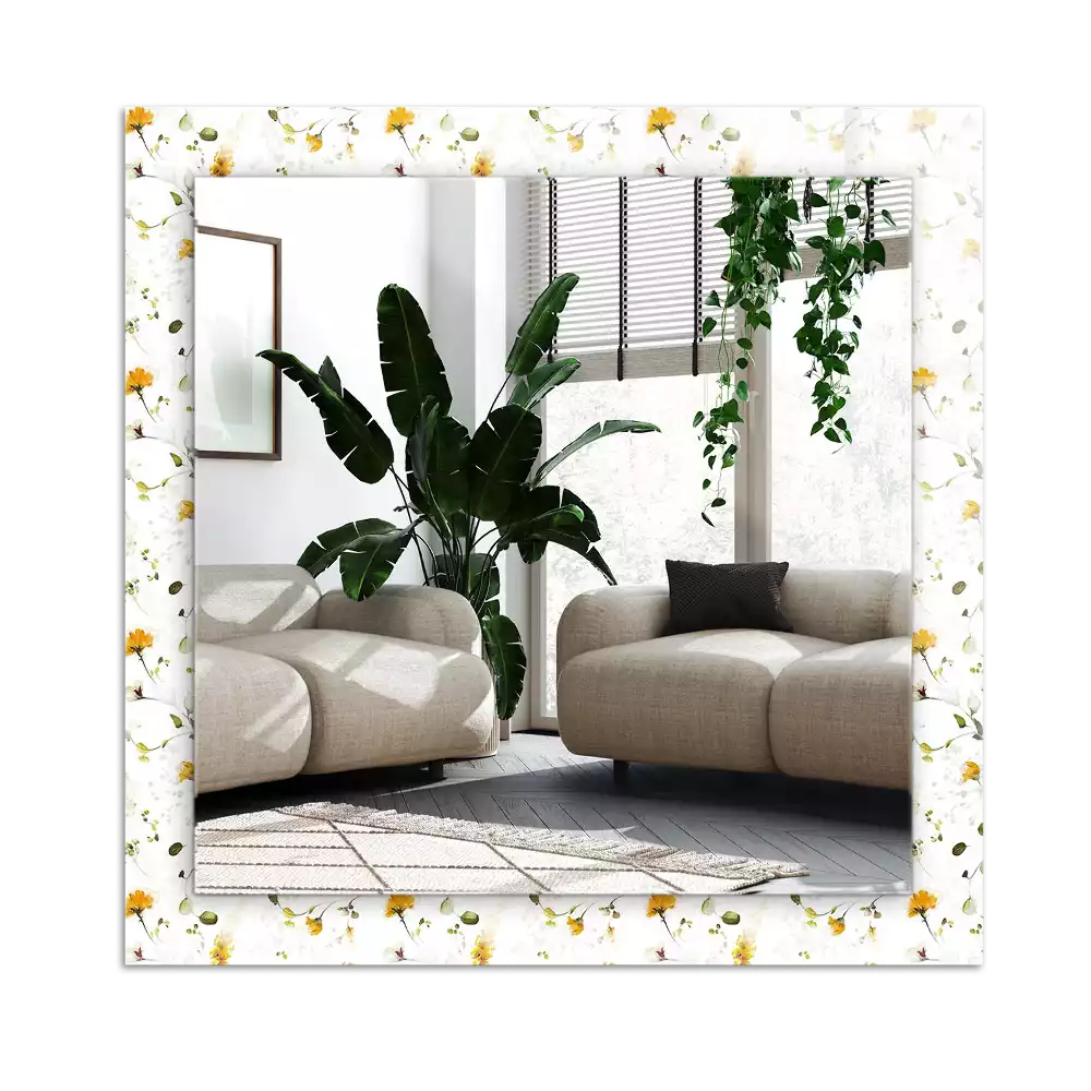 Decorațiuni de perete cu oglinzi Flori frunze model