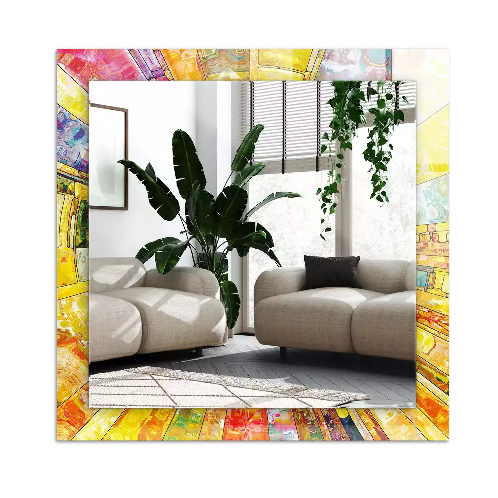 Decorațiuni perete cu oglindă Mozaic abstract colorat